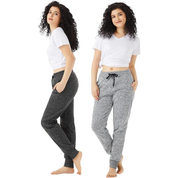 🆕Women’s Light Grey/Dark Grey Polyester Joggers with Pockets, Soft Sweat pants - Picture 5 of 6